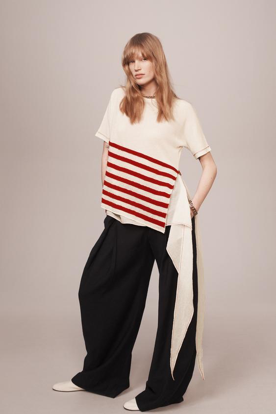 ASYMMETRIC STRIPED KNIT TOP - THE ITEM ZARA WOMAN