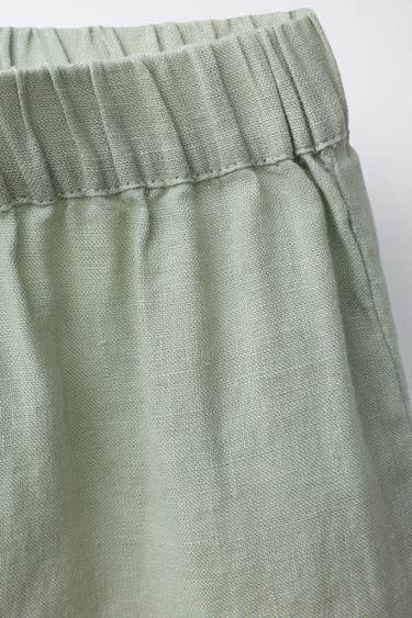 100% LINEN CULOTTES - Greenish by Zara - Image 2