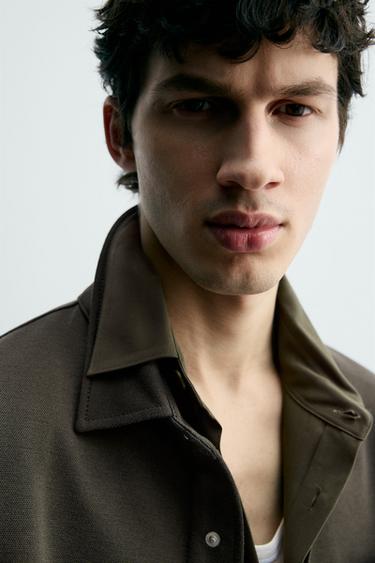 COMFORT NON-IRON OVERSHIRT - Green marl by Zara