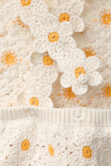 BODY MARGUERITES CROCHET LISSE - Écru de Zara - Image 3