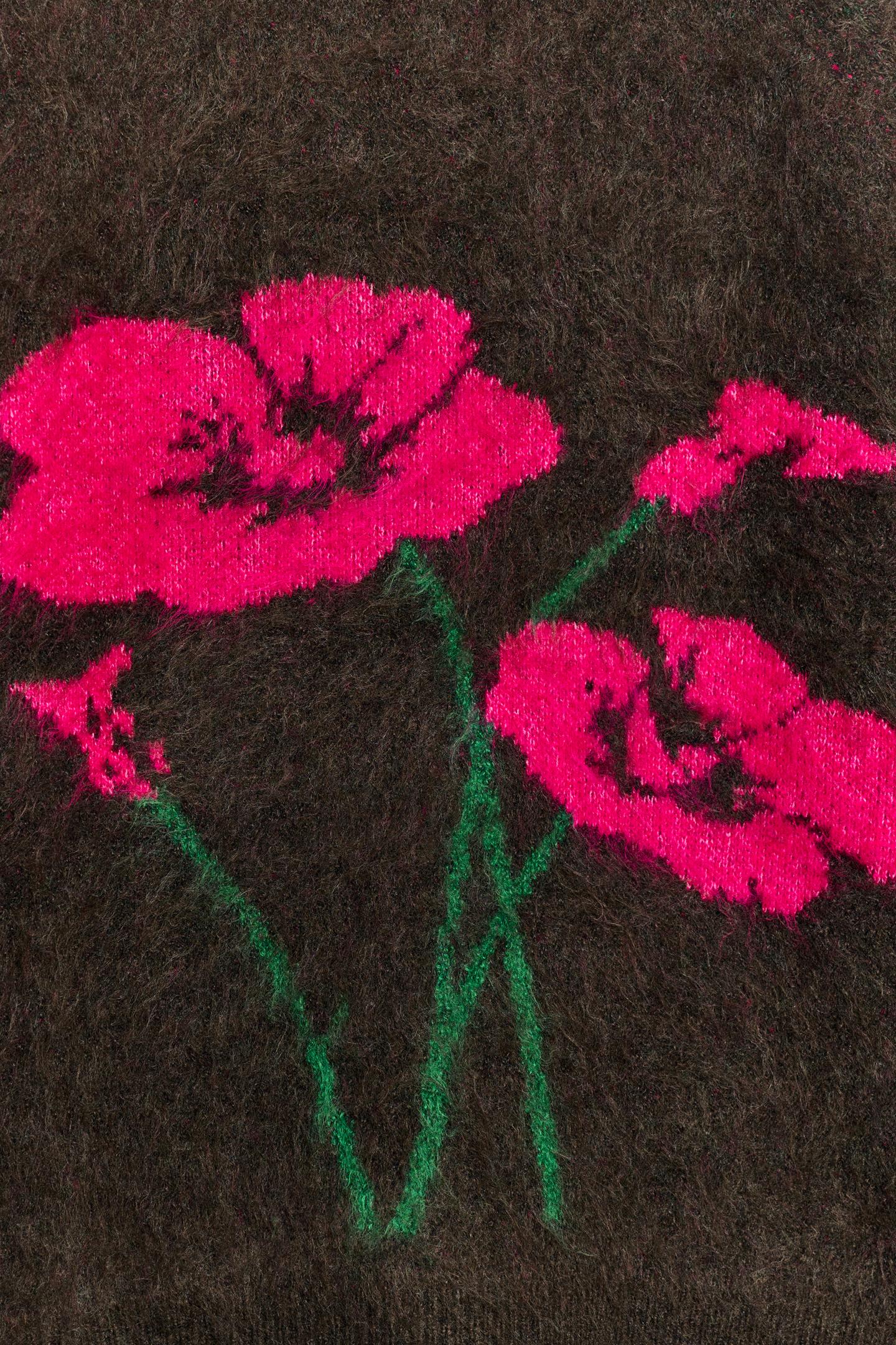 Женский свитер Zara Floral Knit, цвет: Коричневый — фото 9
