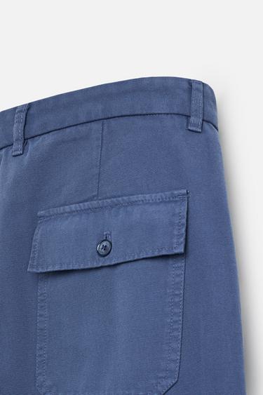 STRAIGHT-LEG CANVAS TROUSERS - Blue by Zara - Image 9