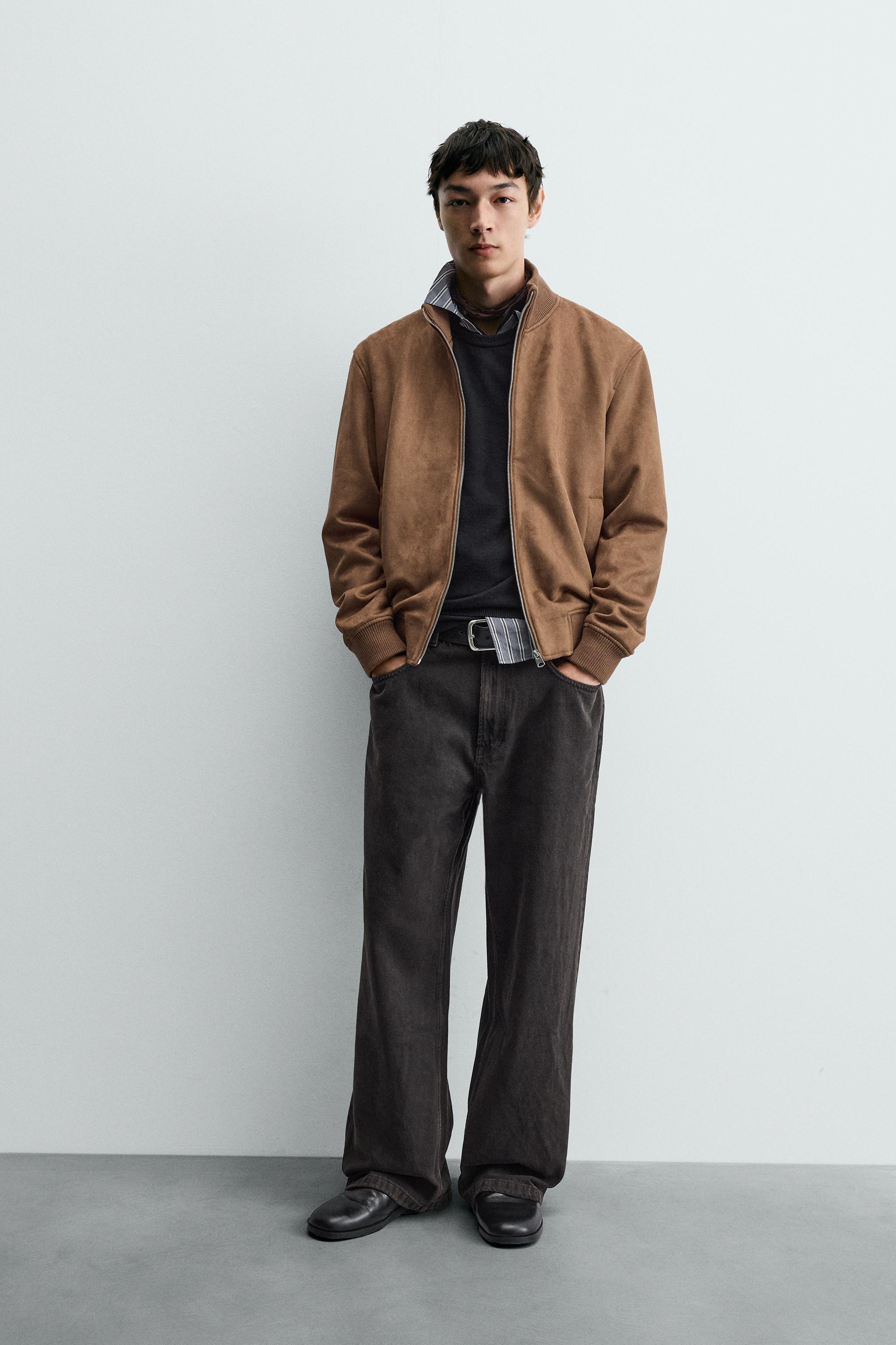 ZARA ブラウン スエードジャケット ZARA スエード風ジャケット ブラウン スエード風ジャケット