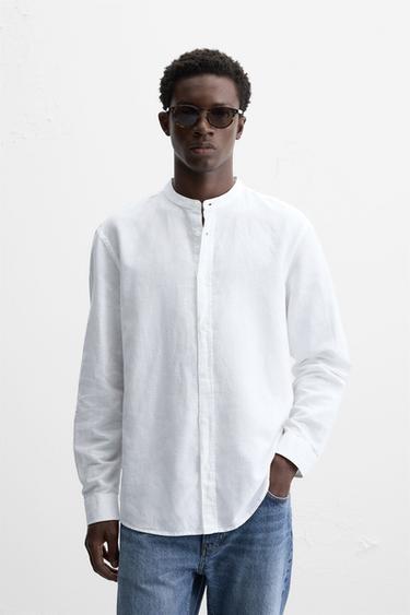 COTTON - LINEN SHIRT - White by Zara