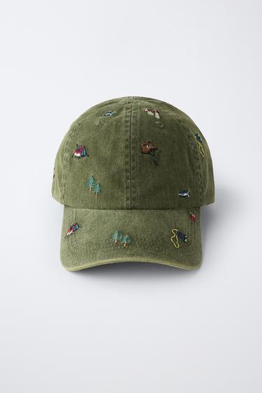 CASQUETTE EFFET DÉLAVÉ BRODÉE - Kaki de Zara - Image 3