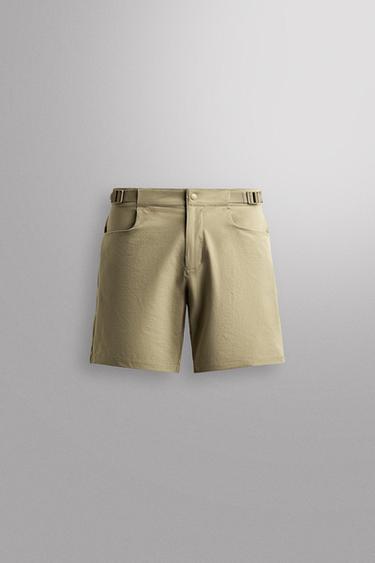 Zara GRAVEL SHORTS - Mid-green