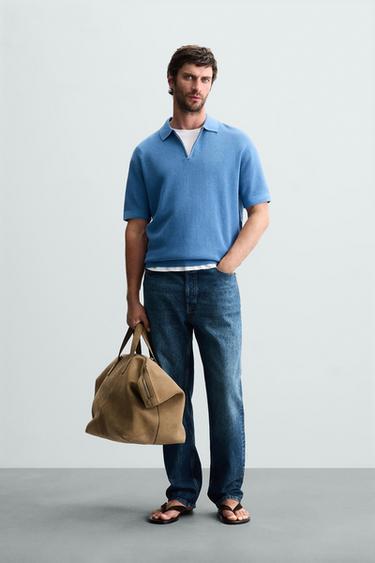 POLO PUNTO PERLADO CREMALLERA - Azulón de Zara