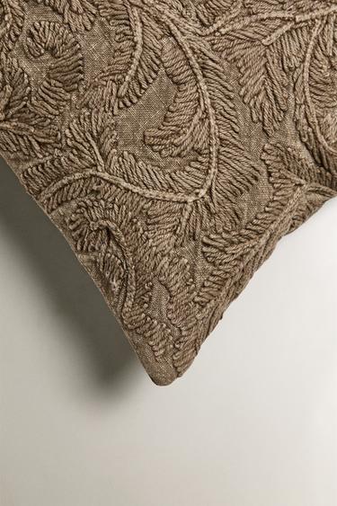 HOUSSE DE COUSSIN BRODÉE - Gris de Zara - Image 1