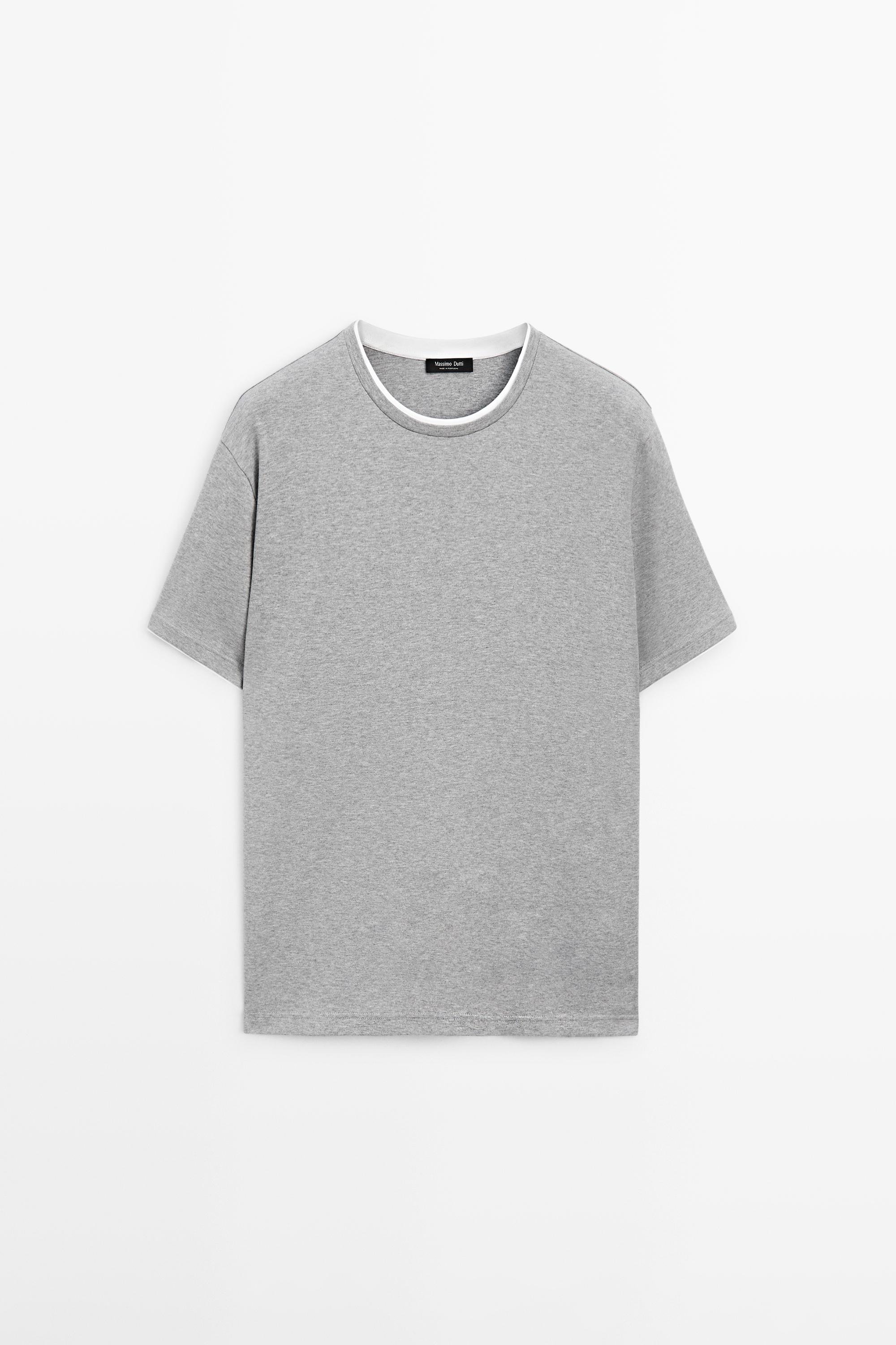 T-shirt détail contrastant 100 % coton
