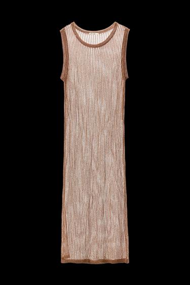Zara METALLIC THREAD RED DRESS - 140 - Image 0