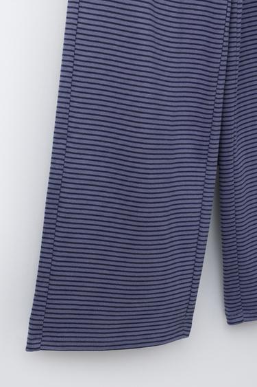 PANTALON STYLE PYJAMA À RAYURES - Bleu de Zara - Image 3