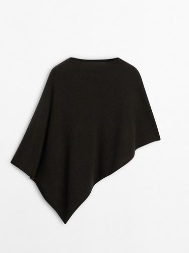 Zara Asymmetric cashmere cape - Brown