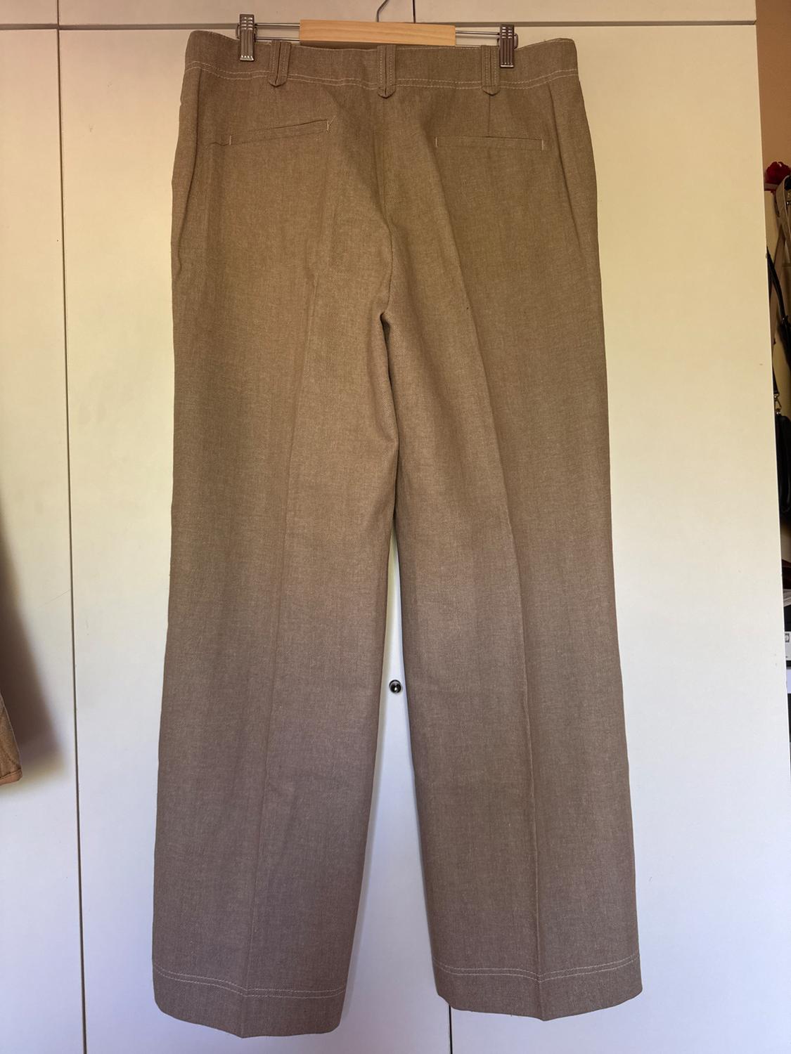 STRAIGHT CUT HERRINGBONE TROUSERS - Image 2