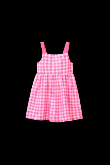 KLEID MIT STRUKTUR, MUSTER UND SCHLEIFE - Pink von Zara
