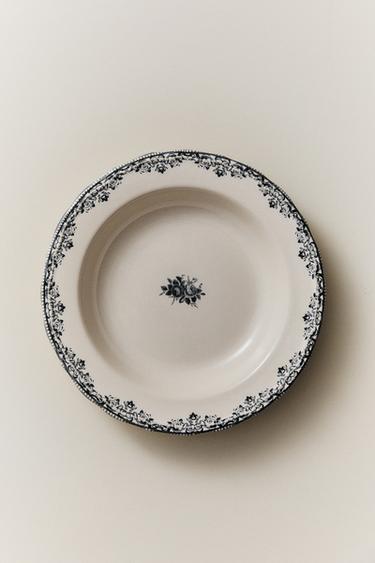 ASSIETTE CREUSE MOTIF POSITIONNÉ - Bleu / Gris de Zara - Image 4