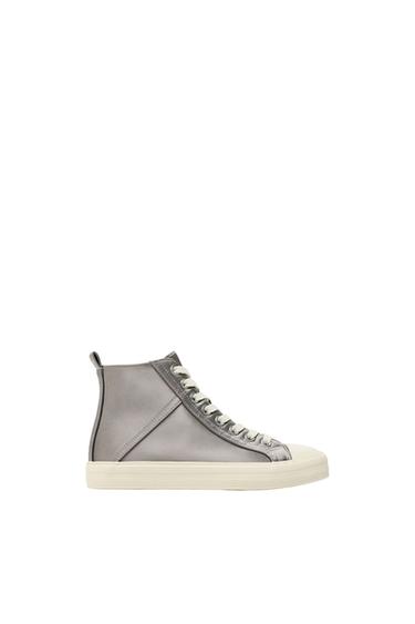 SATIN HIGH-TOP TRAINERS