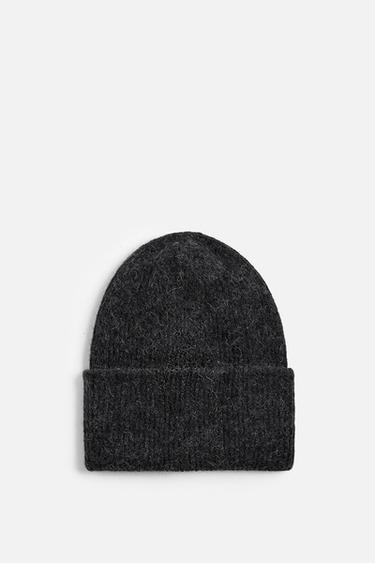 GORRO PUNTO CON ALPACA - Azul medio de Zara