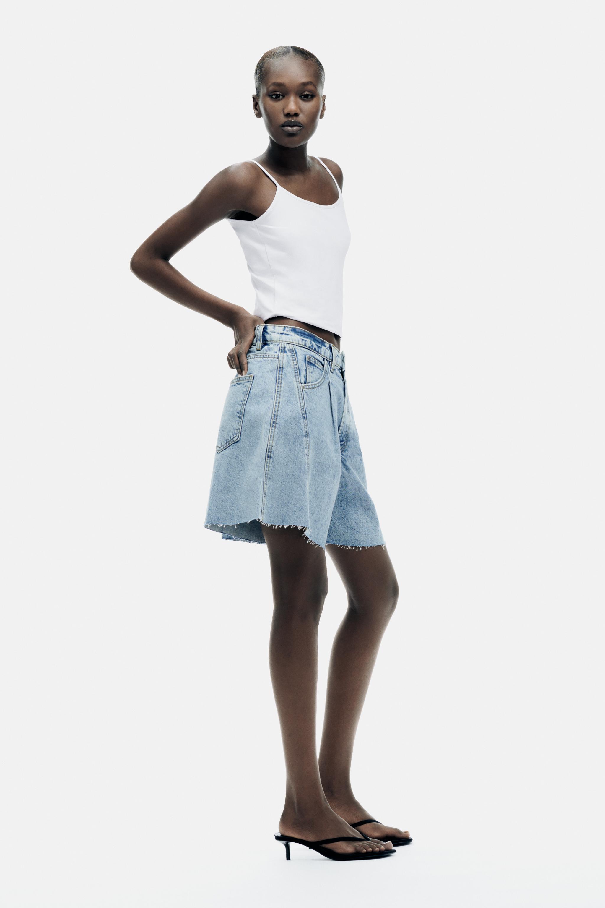 High waisted outlet denim skirt zara