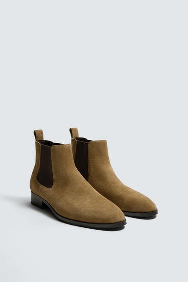 LEATHER CHELSEA BOOTS - Brown by Zara