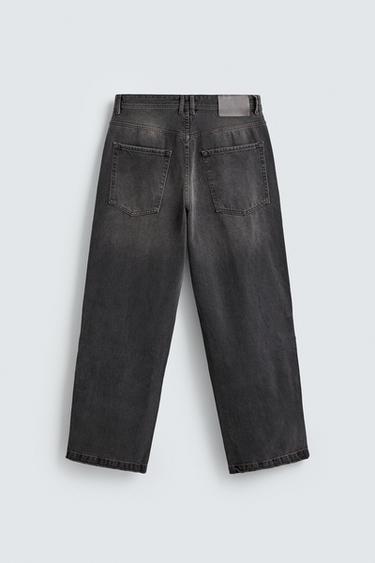 RELAXED FIT JEANS - Charcoal by Zara