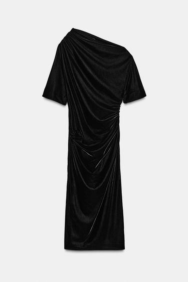 ZW COLLECTION VELVET DRESS - Black by Zara