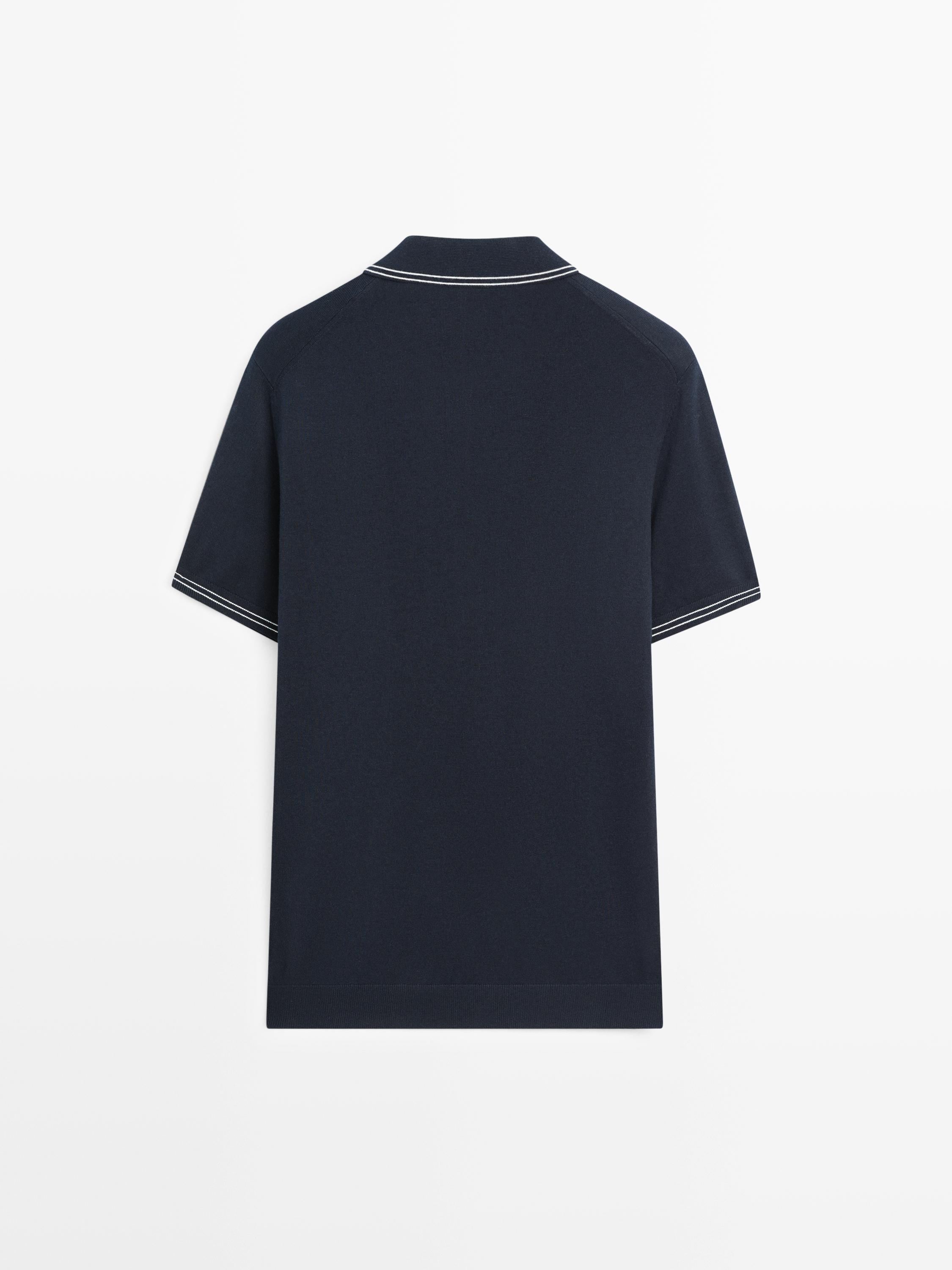 Pull polo en maille à détail de col