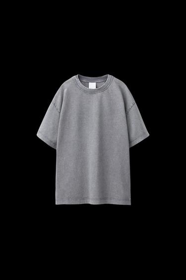 T-SHIRT IN VERWASCHENER OPTIK - Anthrazit von Zara - Bild 0