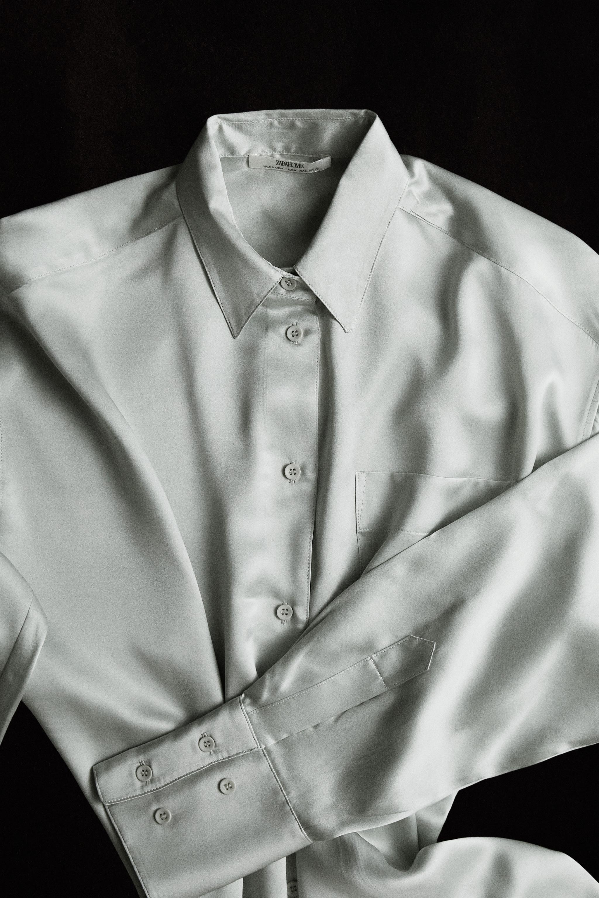 Женские рубашки Zara MULBERRY SILK SHIRT — фото 5