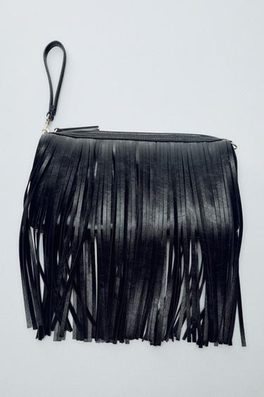 FRINGED HANDBAG — Black 1