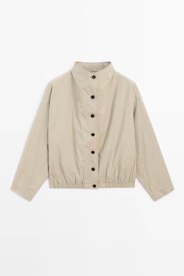 Zara Bomber jacket with funnel neck - Light green