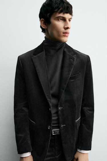 VESTE DE COSTUME EN VELOURS CÔTELÉ - Noir de Zara - Image 4