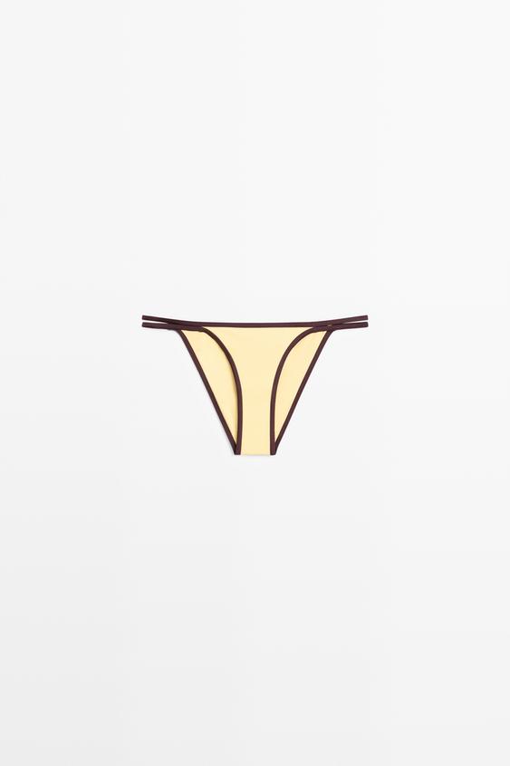 Bas de bikini contrastant - Jaune de Zara - Image 0