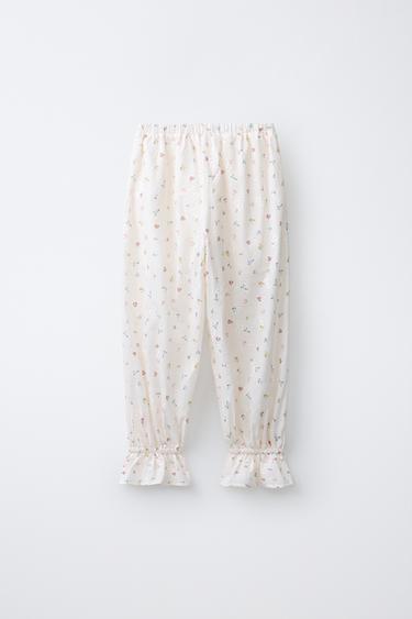 SCHIFFLI LACE SAROUEL TROUSERS - Ecru by Zara - Image 1