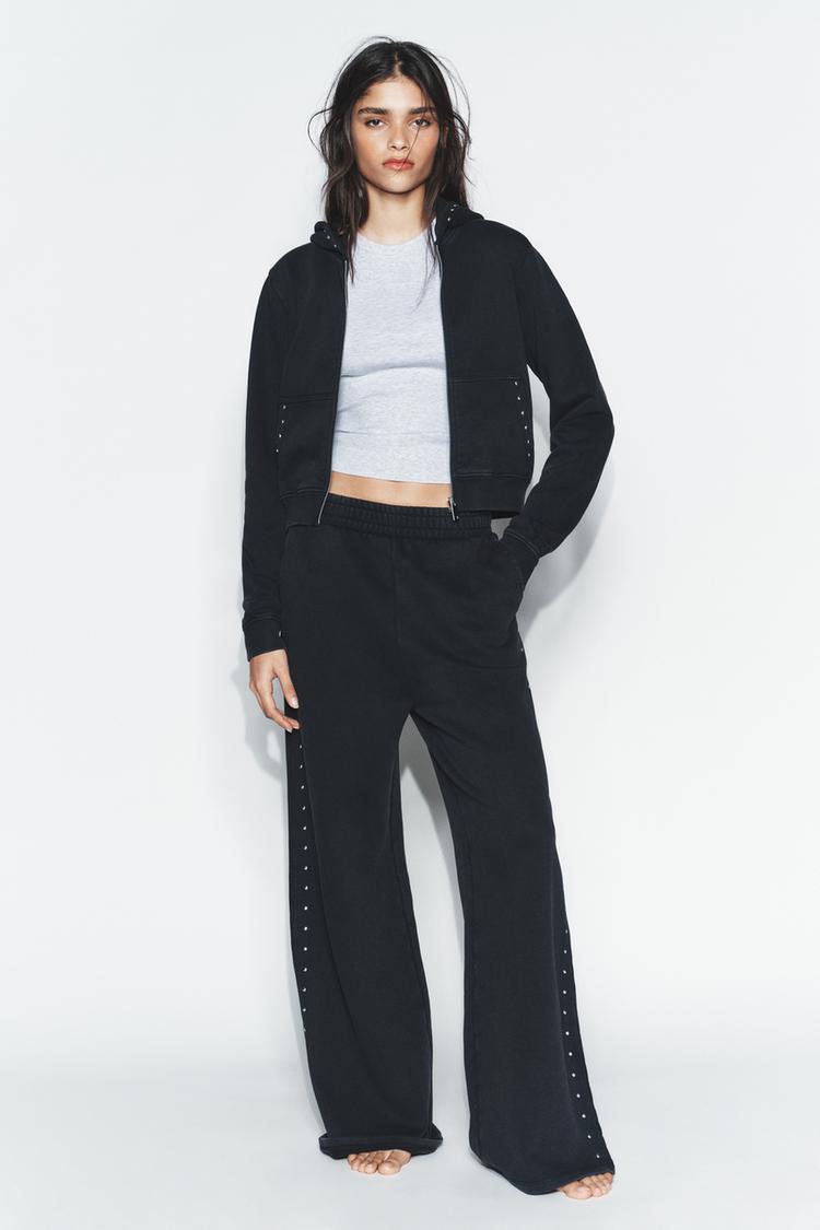 SOLUK GÖRÜNÜMLÜ ZIMBALI SWEATSHIRT