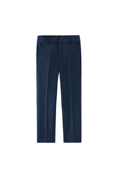 TEXTURED SUIT TROUSERS