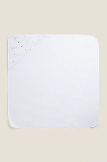 MOON AND STAR HOODED BABY TOWEL - Oyster-white by Zara - Image 3