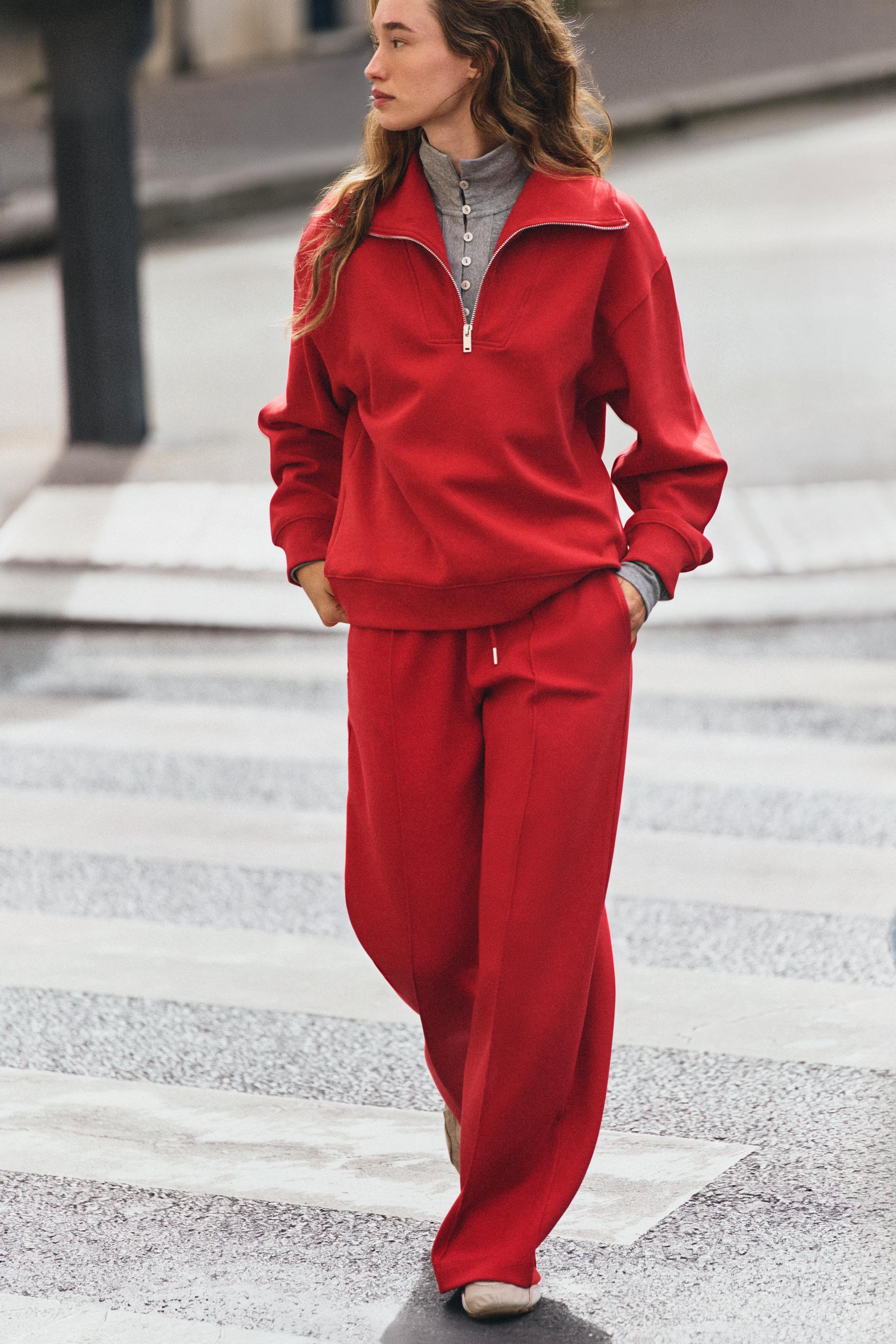 Zara FERMUARLI İNTERLOK SWEATSHIRT