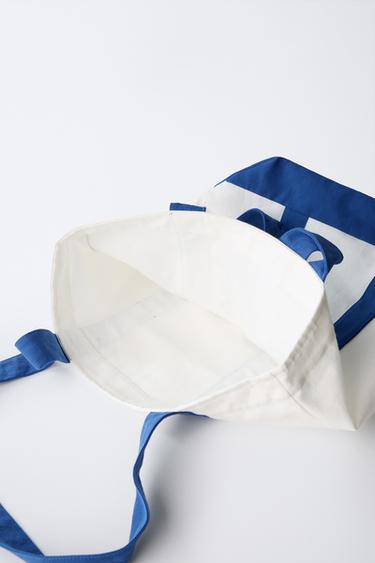 BONILLA A LA VISTA ® X ZARA FABRIC SHOPPER BAG - White by Zara - Image 3