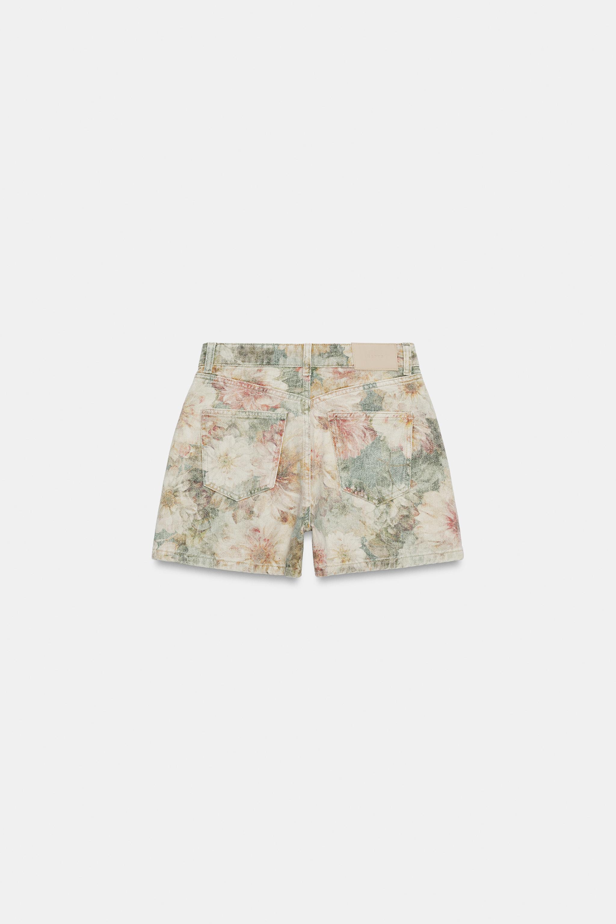 Z1975 MID-RISE FLORAL PRINT SHORTS