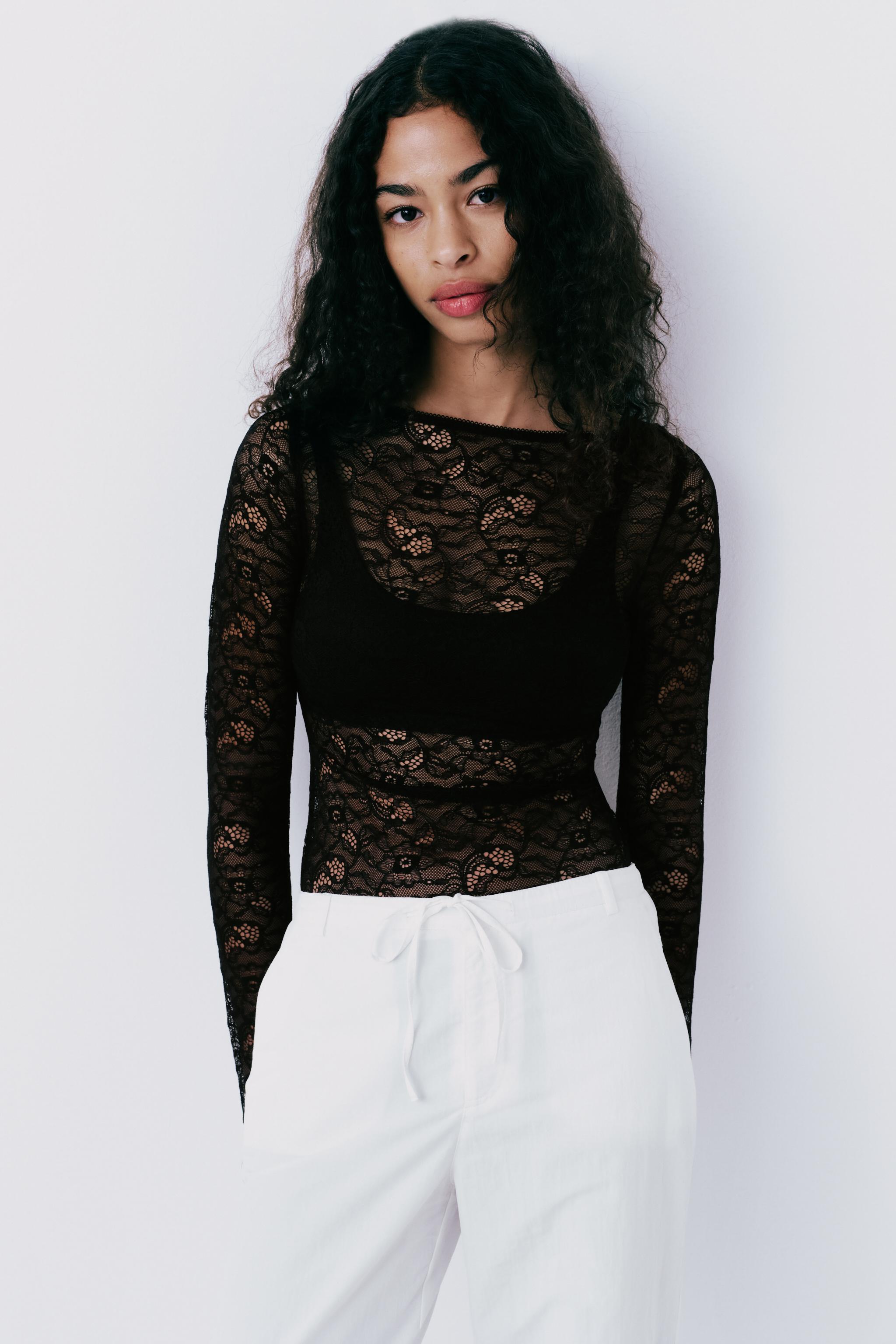 Lace Bodysuits, Black, White, Red & Long Sleeve