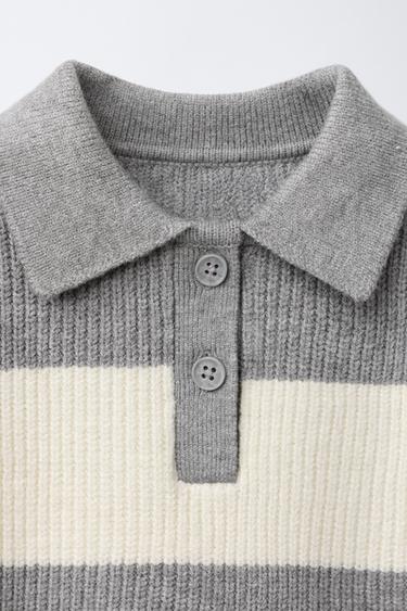 STRIPED KNIT POLO SWEATER - Stripes by Zara - Image 2
