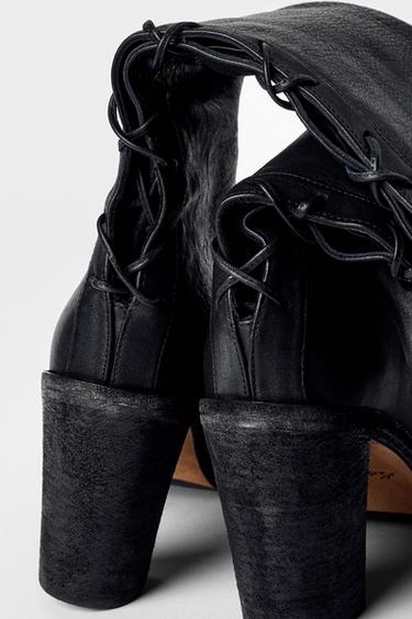LEATHER LACE-UP BOOTS KATE MOSS X ZARA - Black de Zara - Image 4
