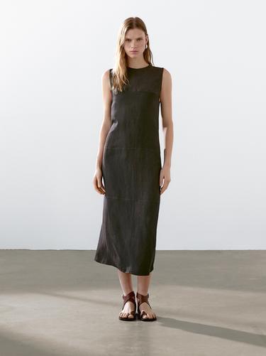 Zara Midi dress with seam details - Chocolate