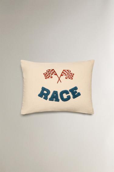 CHILDREN'S RACE COTTON CUSHION COVER - Multicoloured by Zara