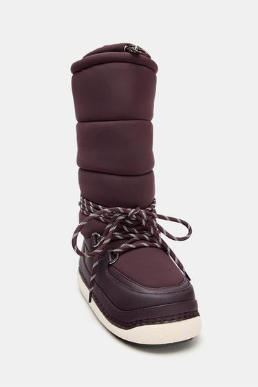 BOTTINES À LACETS SKI COLLECTION - Bordeaux de Zara - Image 4