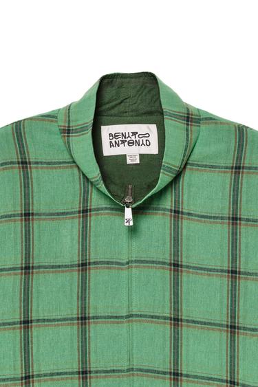 RELAXED FIT CHECK JACKET - Green by Zara - Image 4