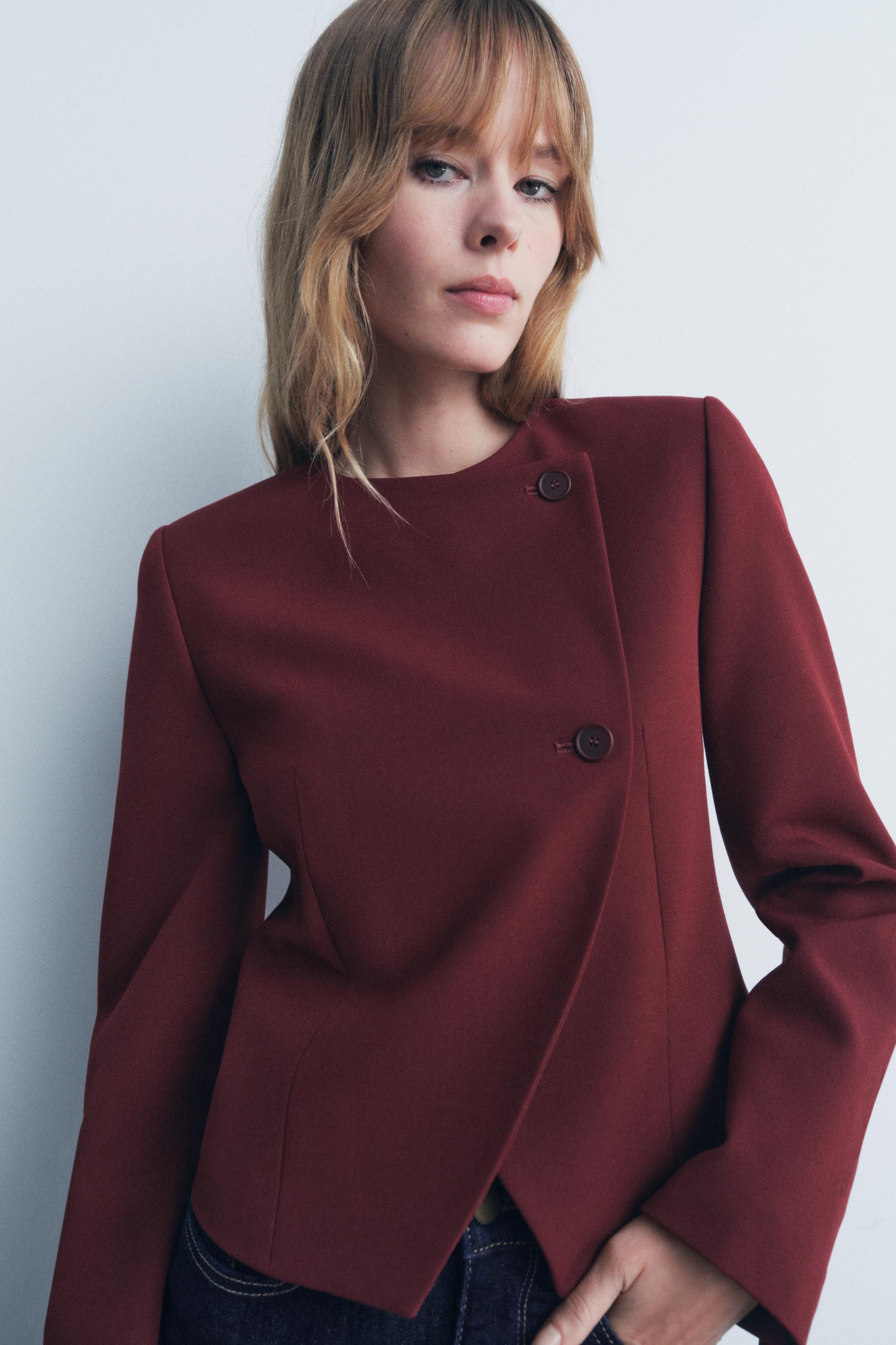 Manteau bordeaux fashion femme zara