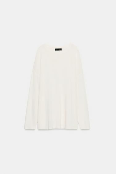 PULL OVERSIZE EN MAILLE FINE - Blanc de Zara - Image 5