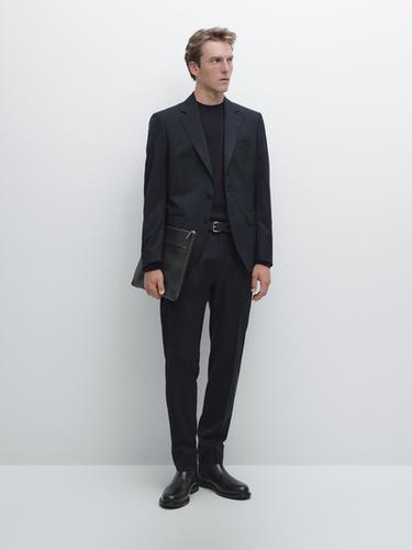 Americana traje pata de gallo - Marino de Zara