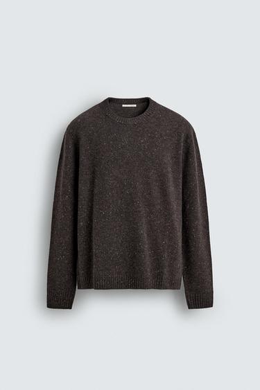 100% WOOL BOTTONATO JUMPER - mink brown by Zara